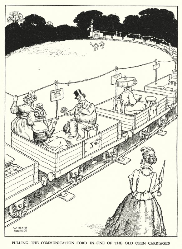 Illustrazione per Railway Ribaldry di W Heath Robinson da William Heath Robinson
