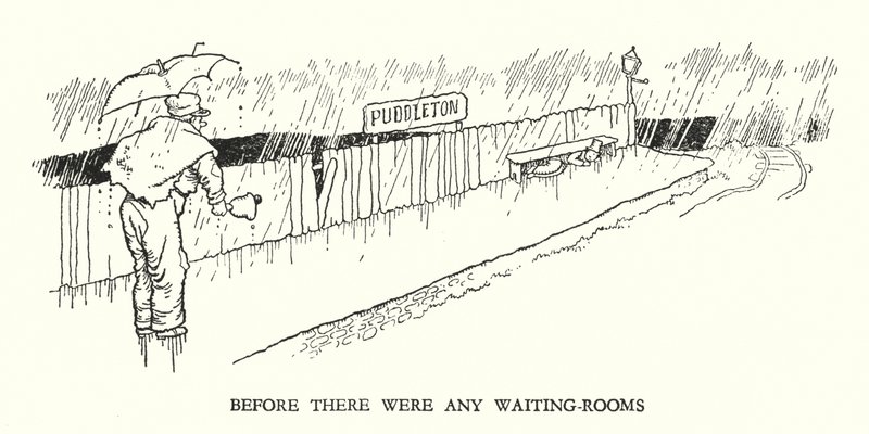 Illustrazione per Railway Ribaldry di W Heath Robinson da William Heath Robinson