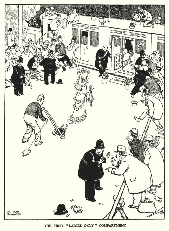 Illustrazione per Railway Ribaldry di W Heath Robinson da William Heath Robinson