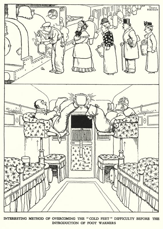 Illustrazione per Railway Ribaldry di W Heath Robinson da William Heath Robinson