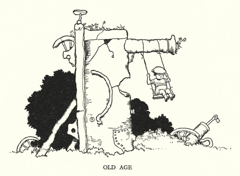 Illustrazione per Railway Ribaldry di W Heath Robinson da William Heath Robinson