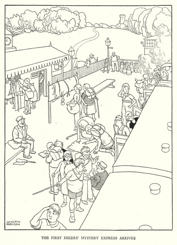 Illustrazione per Railway Ribaldry di W Heath Robinson da William Heath Robinson