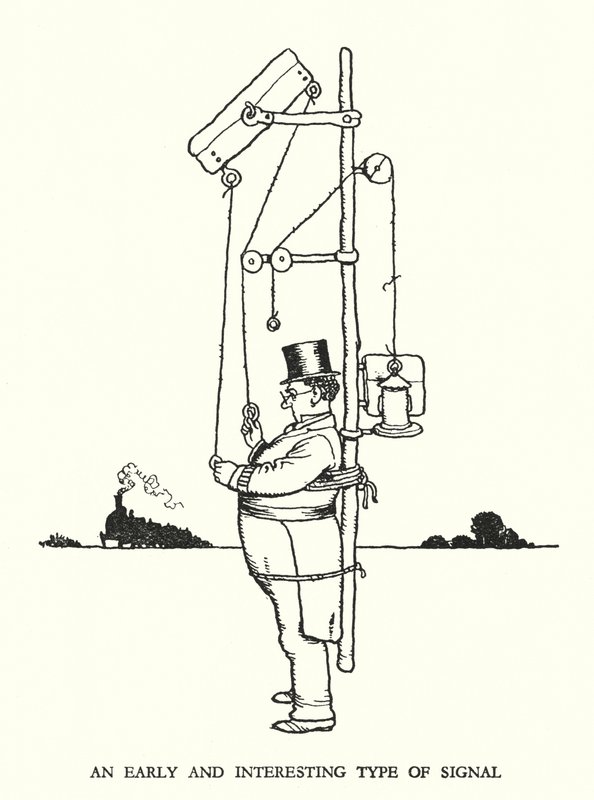 Illustrazione per Railway Ribaldry di W Heath Robinson da William Heath Robinson
