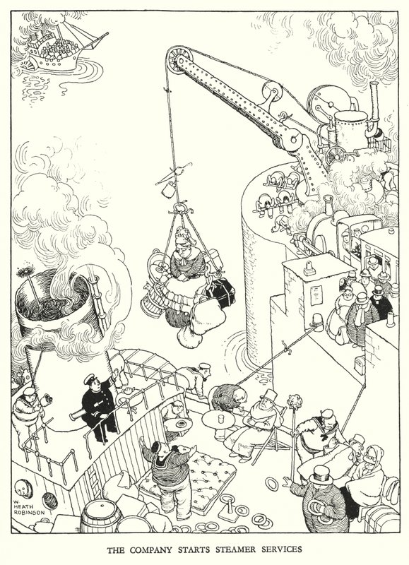Illustrazione per Railway Ribaldry di W Heath Robinson (litografia) da William Heath Robinson