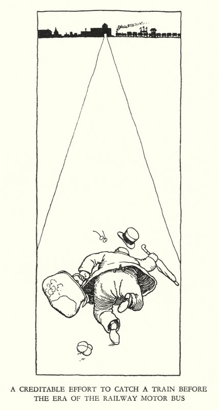 Illustrazione per Railway Ribaldry di W Heath Robinson (litografia) da William Heath Robinson