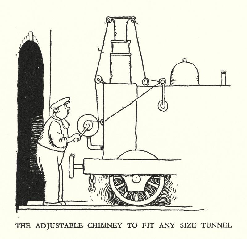 Illustrazione per Railway Ribaldry di W Heath Robinson da William Heath Robinson