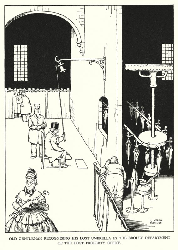 Illustrazione per Railway Ribaldry di W Heath Robinson da William Heath Robinson