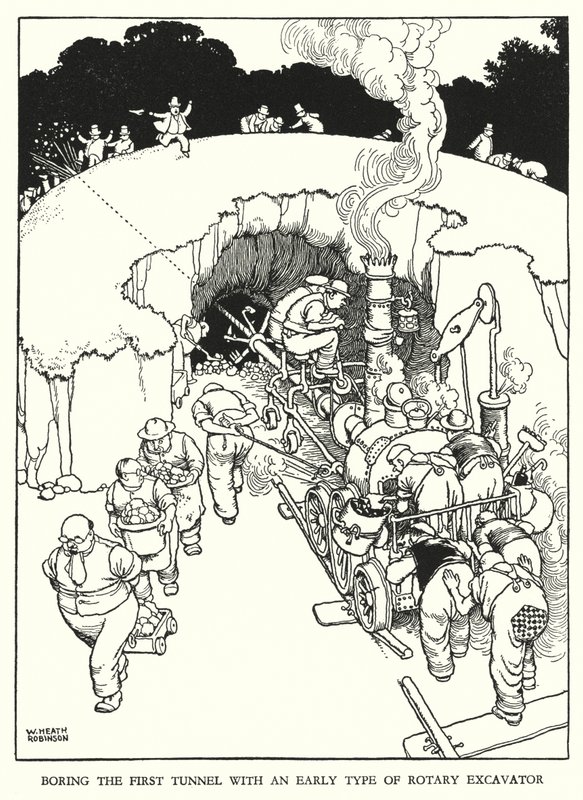 Illustrazione per Railway Ribaldry di W Heath Robinson da William Heath Robinson