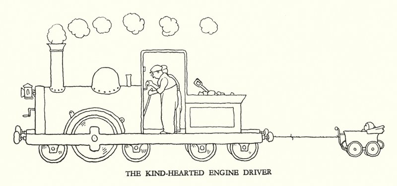 Illustrazione per Railway Ribaldry di W Heath Robinson da William Heath Robinson