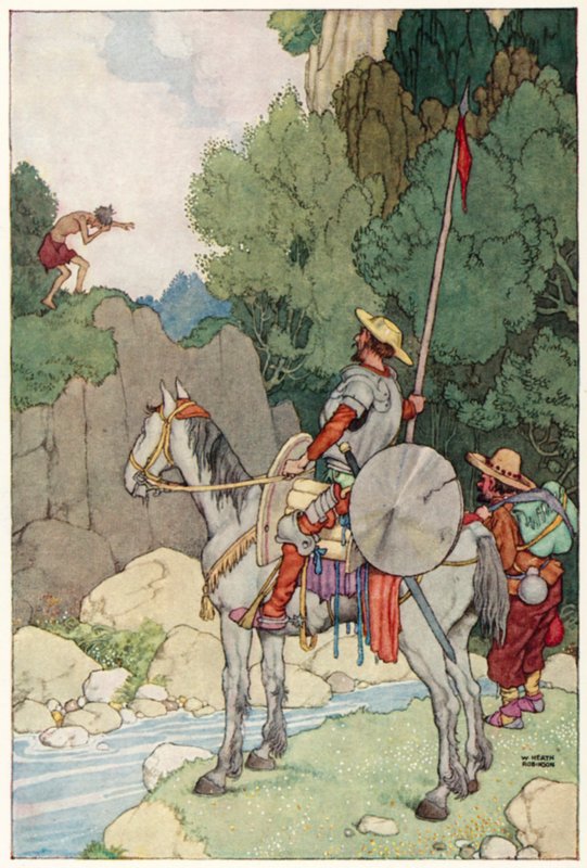 Illustrazione per Le Avventure di Don Chisciotte da William Heath Robinson