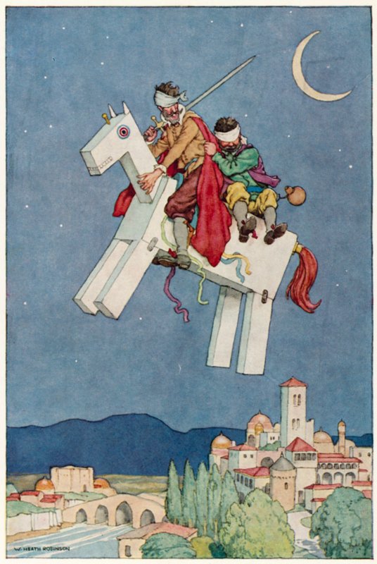 Illustrazione per Le Avventure di Don Chisciotte da William Heath Robinson
