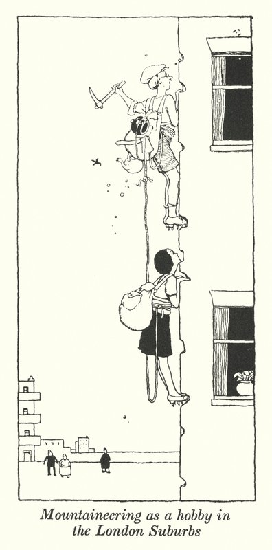 Alpinismo come hobby nei sobborghi di Londra da William Heath Robinson
