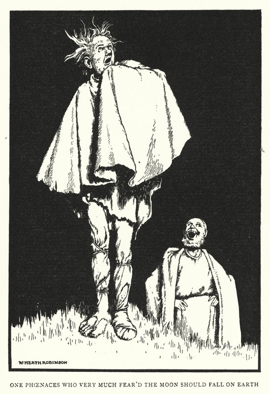 Un Fenice che temeva molto che la luna cadesse sulla terra da William Heath Robinson