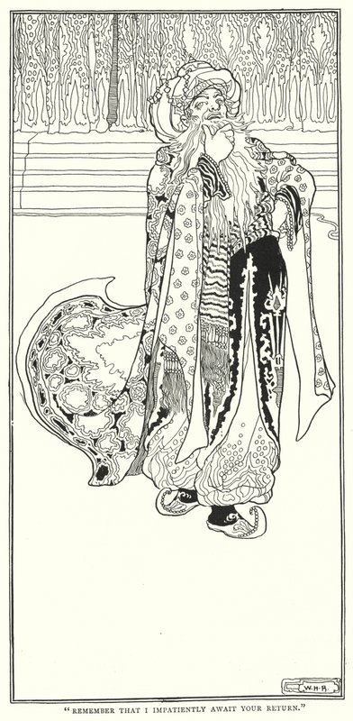 "Ricorda che attendo impazientemente il tuo ritorno" (incisione) da William Heath Robinson