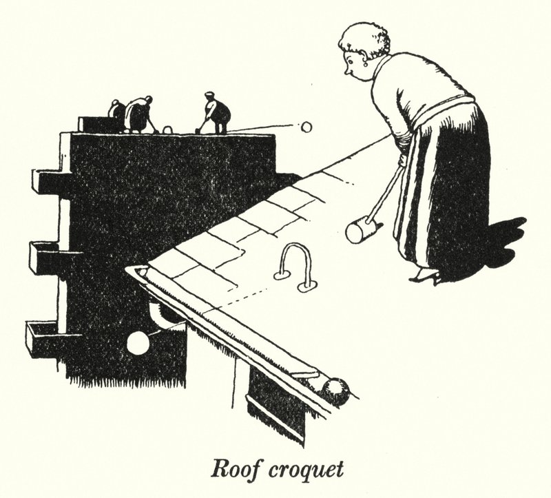 Croquet sul tetto da William Heath Robinson