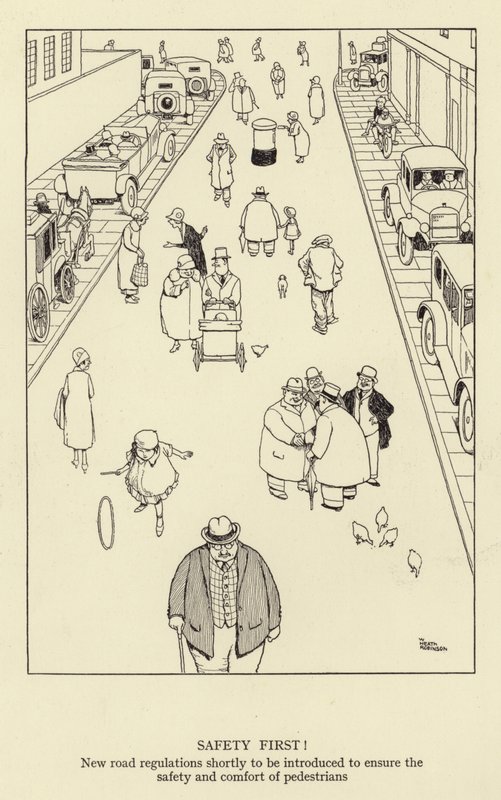 Sicurezza prima di tutto! Nuove regolamentazioni stradali per garantire la sicurezza e il comfort dei pedoni da William Heath Robinson