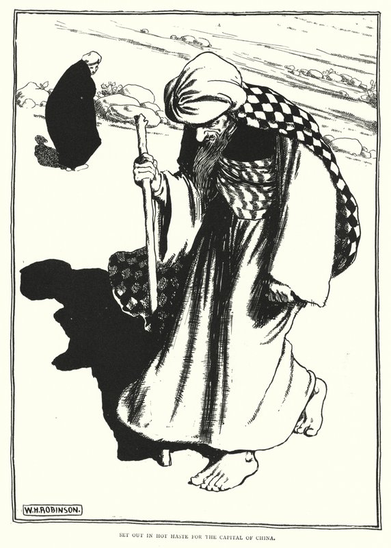 Partenza in gran fretta per la capitale della Cina (incisione) da William Heath Robinson