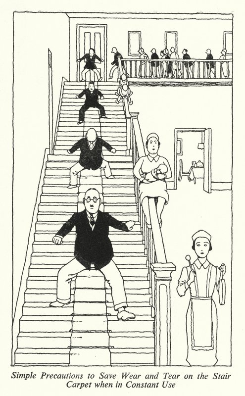 Precauzioni Semplici per Risparmiare Usura sul Tappeto delle Scale quando in Uso Costante da William Heath Robinson
