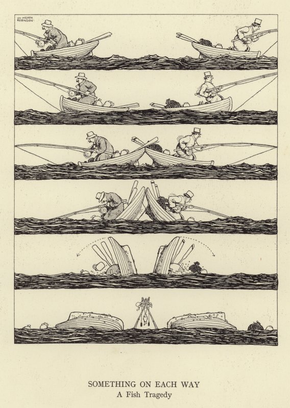 Qualcosa su ogni via, una tragedia di pesce da William Heath Robinson
