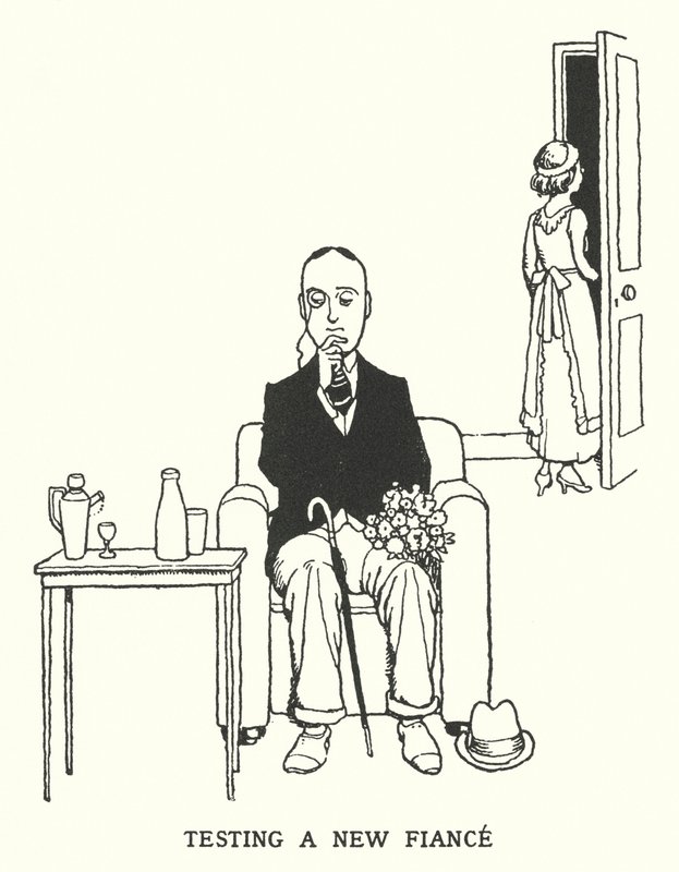 Testare una nuova fidanzata (litografia) da William Heath Robinson