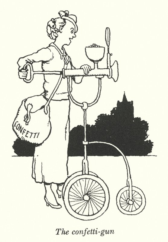La pistola per coriandoli (litografia) da William Heath Robinson