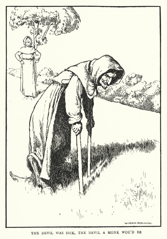 Il diavolo era malato, il diavolo voleva diventare monaco da William Heath Robinson