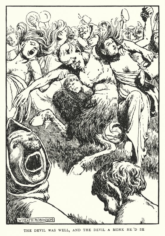 Il diavolo stava bene, e il diavolo voleva diventare monaco da William Heath Robinson