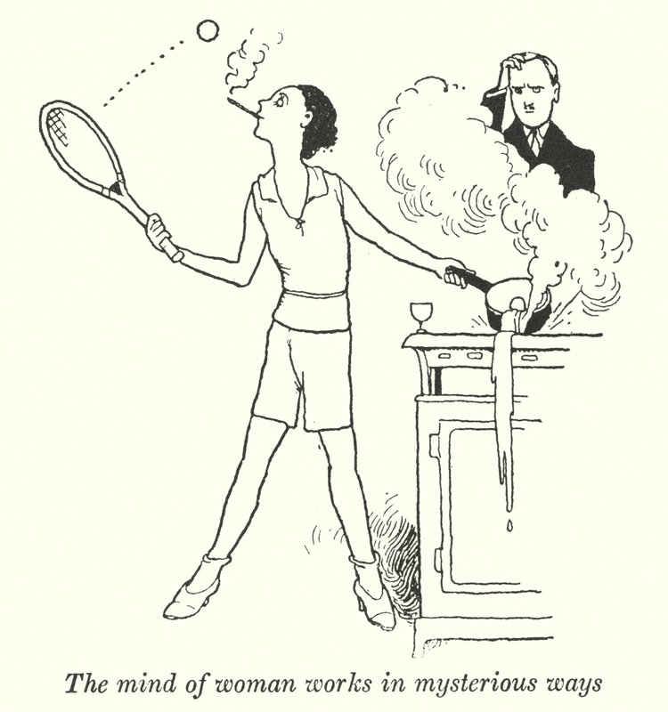 La mente della donna lavora in modi misteriosi (litografia) da William Heath Robinson