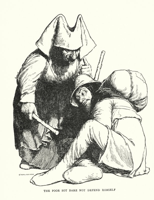 Il povero ubriacone non osava difendersi da William Heath Robinson