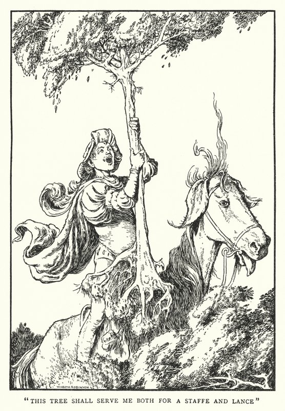 "Questo albero mi servirà sia come bastone che come lancia" da William Heath Robinson