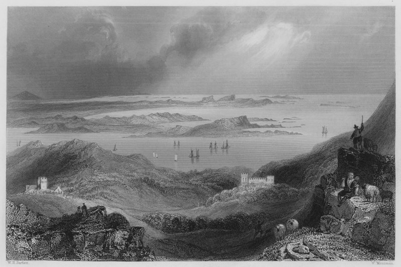 Castello di Clifden, Connemara (incisione) da William Henry (after) Bartlett