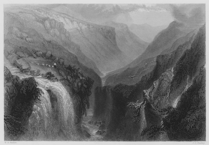 Testa di Glenmalure, Contea di Wicklow (incisione) da William Henry (after) Bartlett