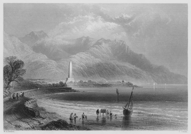 Monumento del Generale Ross, Ross-Trevor (incisione) da William Henry (after) Bartlett