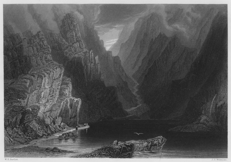 Le Montagne nel Gap di Dunloe da William Henry (after) Bartlett