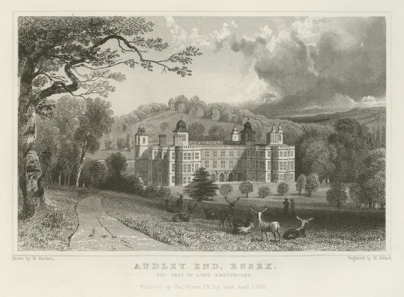 Audley End, Essex, la residenza di Lord Braybrooke da William Henry Bartlett