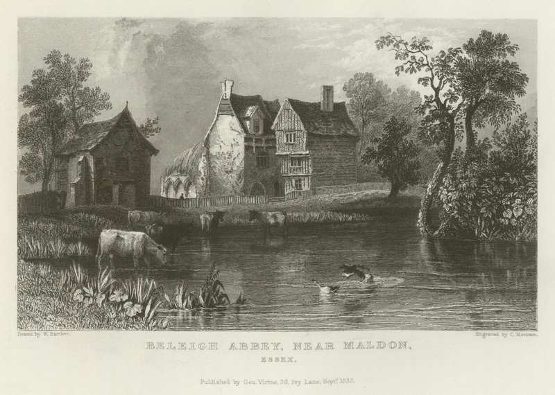 Abbazia di Beleigh, vicino a Maldon, Essex da William Henry Bartlett