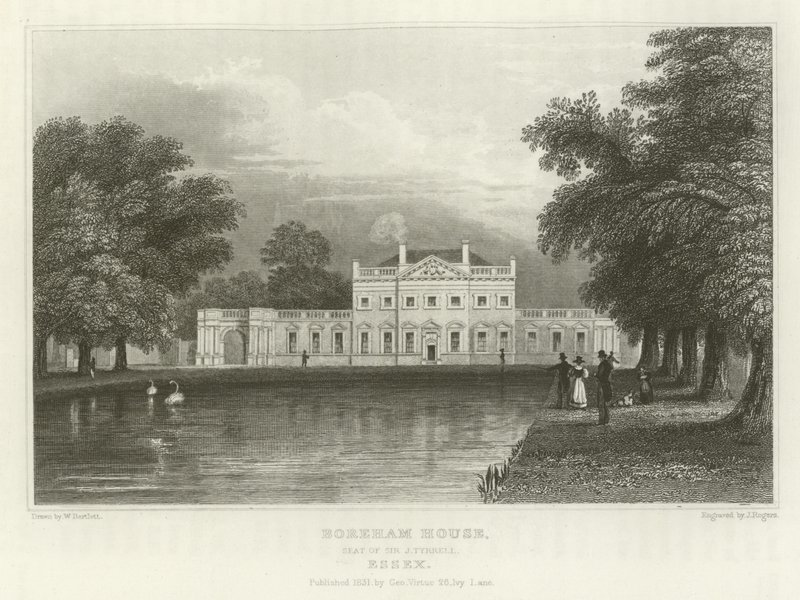 Boreham House, residenza di Sir J Tyrrell, Essex da William Henry Bartlett