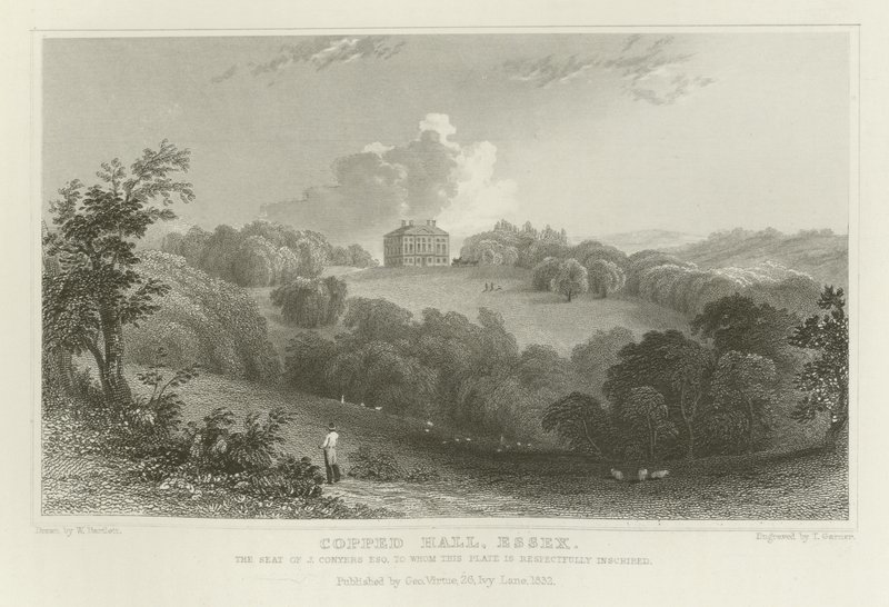 Copped Hall, Essex, la residenza di J Conyers, Esquire da William Henry Bartlett