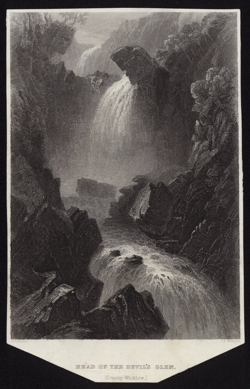 Testa del Glen del Diavolo nella contea di Wicklow da William Henry Bartlett