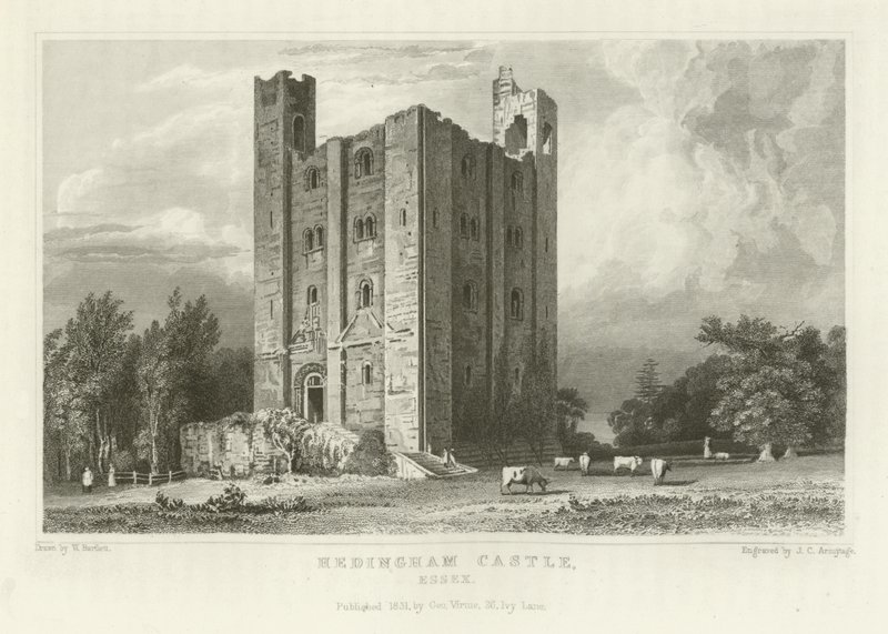 Castello di Hedingham, Essex da William Henry Bartlett