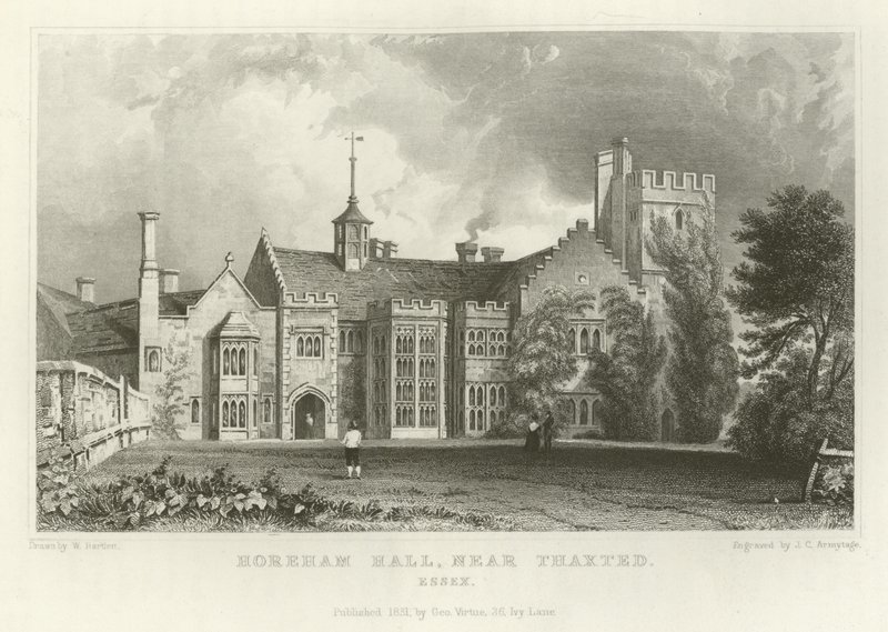 Horeham Hall, vicino a Thaxted, Essex da William Henry Bartlett