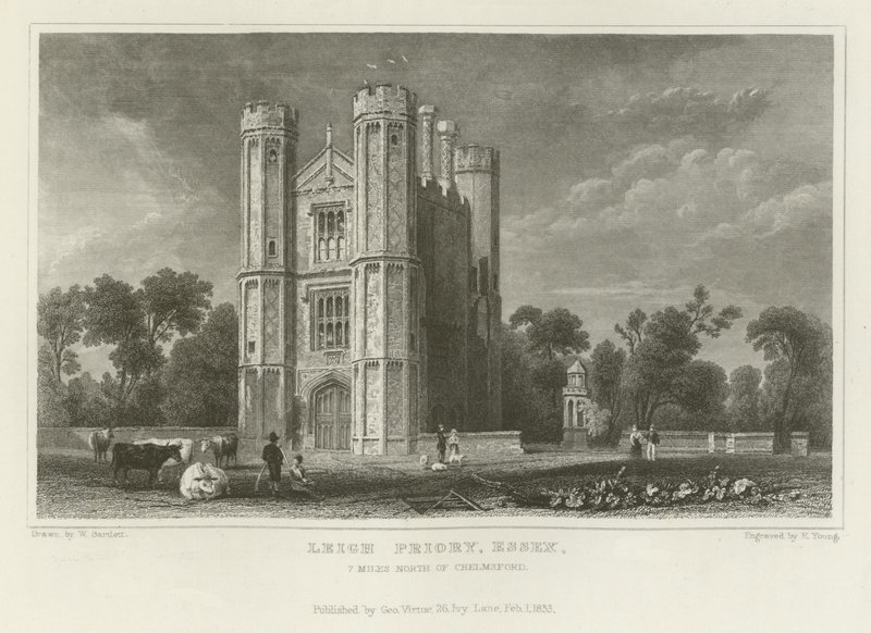 Leigh Priory, Essex, 7 miglia a nord di Chelmsford da William Henry Bartlett