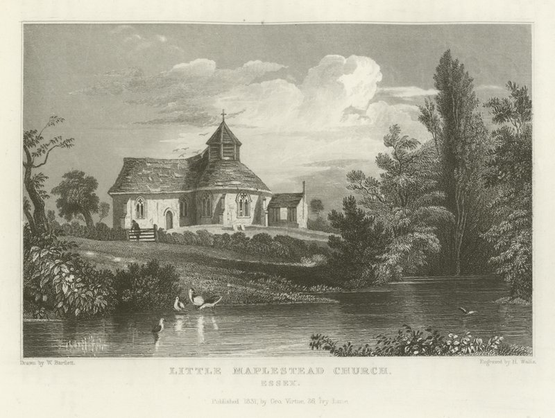 Chiesa di Little Maplestead, Essex da William Henry Bartlett