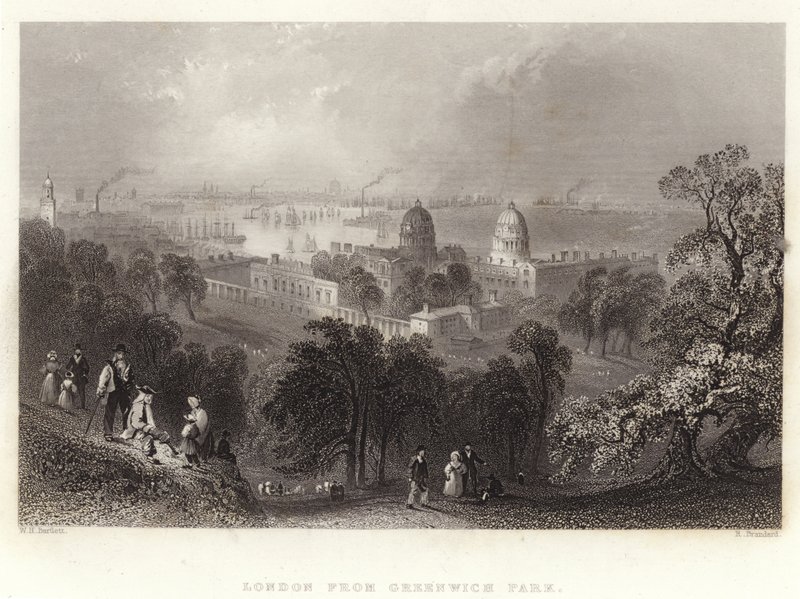 Londra dal Greenwich Park da William Henry Bartlett