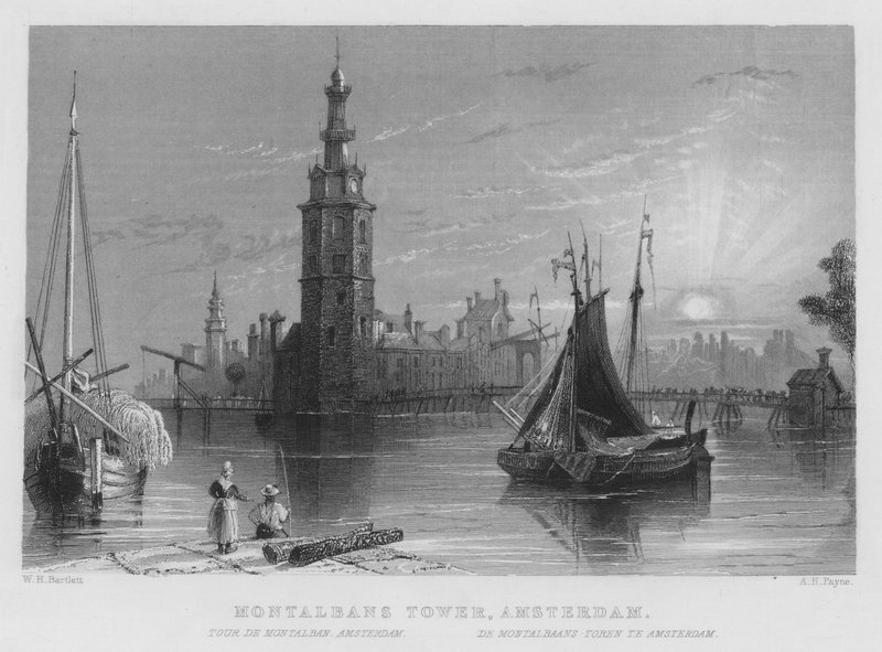 Torre di Montalbans, Amsterdam da William Henry Bartlett