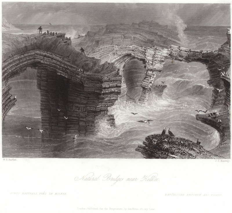 Ponti naturali vicino a Kilkee da William Henry Bartlett