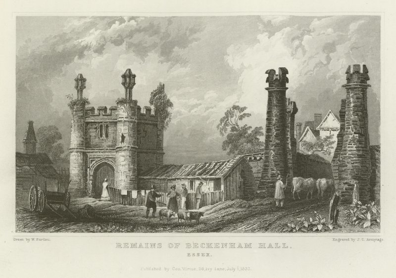Rovine di Beckenham Hall, Essex da William Henry Bartlett