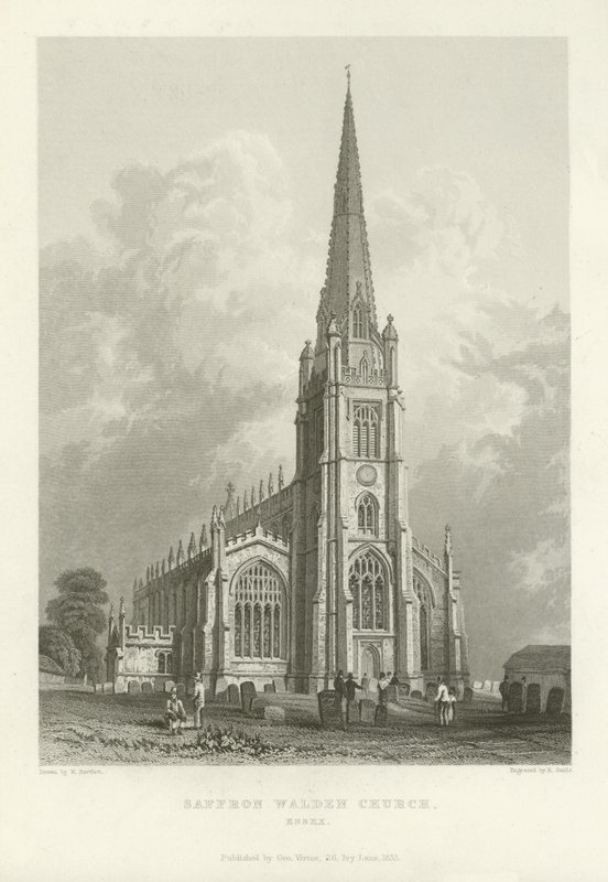 Chiesa di Saffron Walden, Essex da William Henry Bartlett