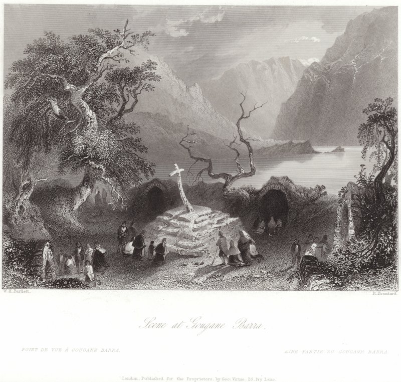 Scena a Gougane Barra nella contea di Cork da William Henry Bartlett