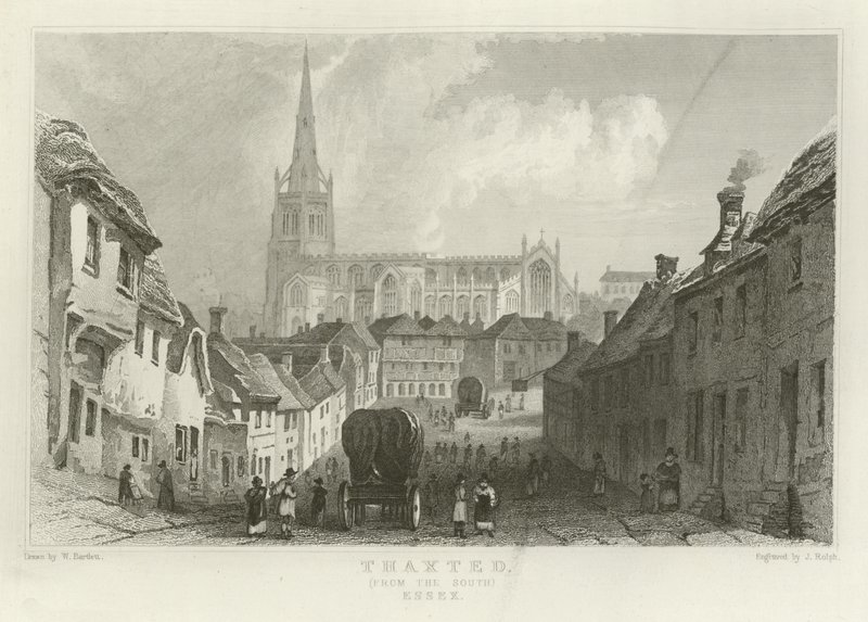 Thaxted, dal sud, Essex da William Henry Bartlett